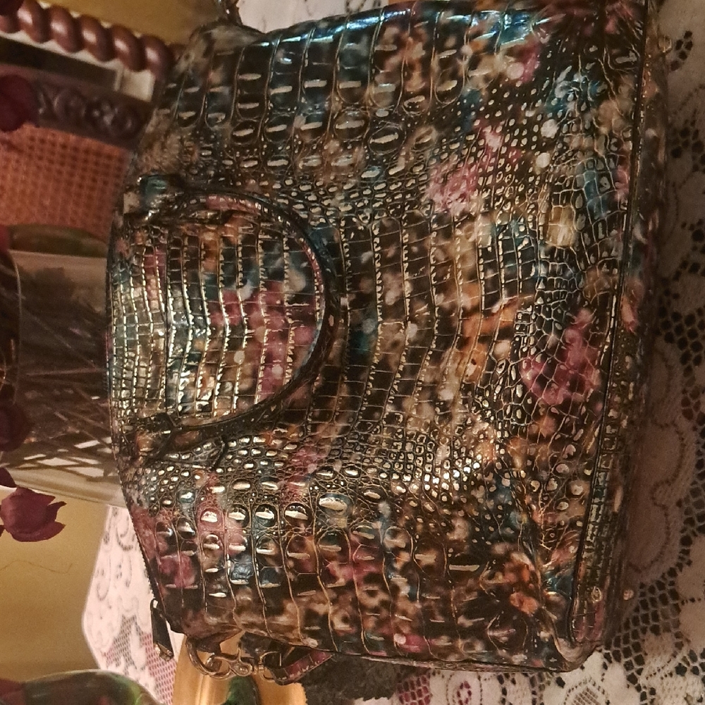 Brahmin Colorful Croc-Embossed Satchel
